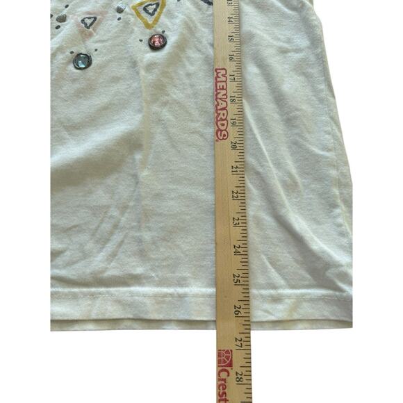 Glitter Jeweled Design Rhinestone Small VTG Abstract Women’s T-Shirt Retro READ - Picture 5 of 8